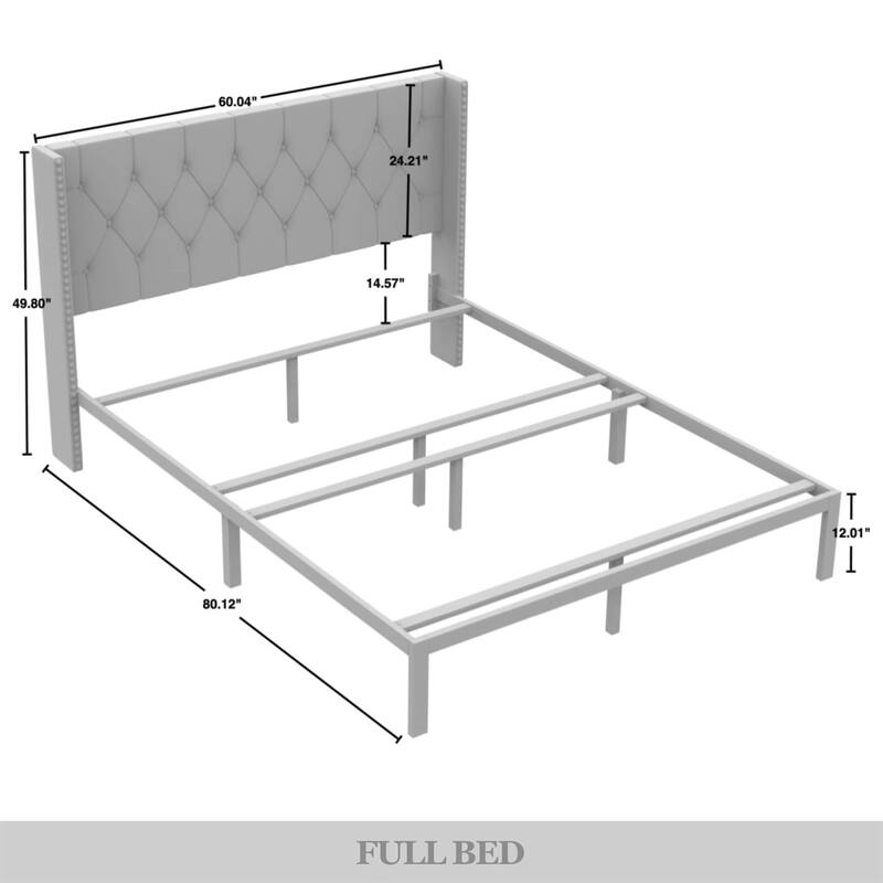 CraftPorch Luxurious Velvet Wingback Tufted Upholstered Bed