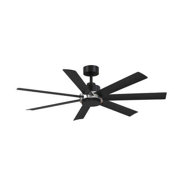 slide 2 of 10, Fanimation Pendry 56 inch Indoor/Outdoor Smart Ceiling Fan with Remote - Black with Brushed Nickel Accents