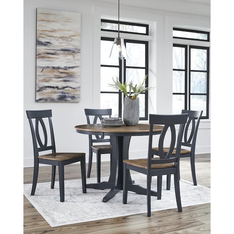 Signature Design by Ashley Landocken Brown/Blue Dining Table and 4 Chairs