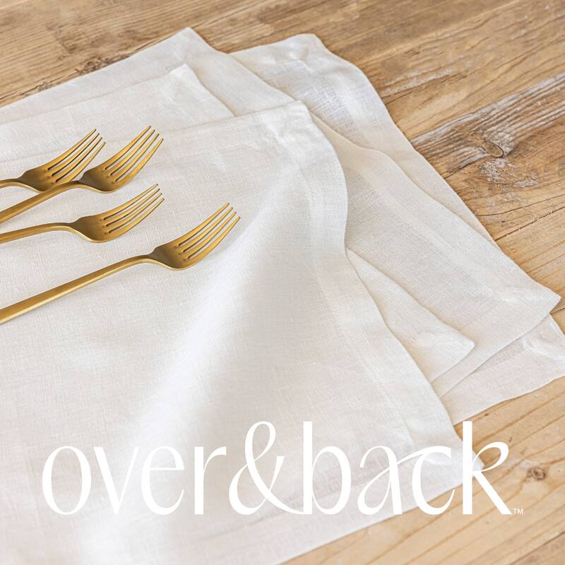 over&back 100% Linen Woven Placemats - Machine Washable - Set of 4
