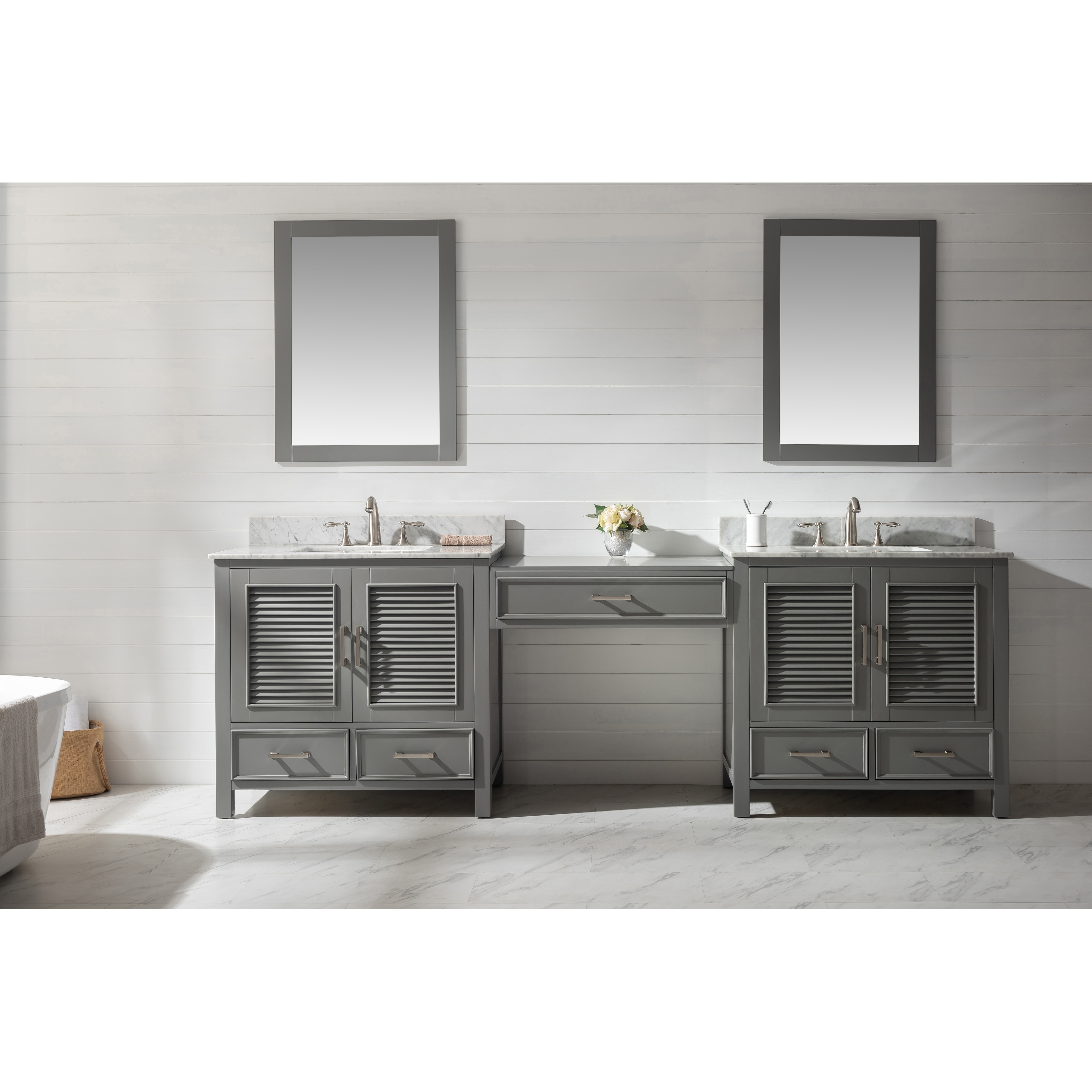 Estate 102 Double Sink Bathroom Vanity Modular Set In Gray Overstock 32184921