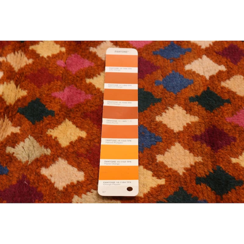 ECARPETGALLERY Hand-knotted Akhjah Burnt Orange Wool Rug - 6'11 x 9'7
