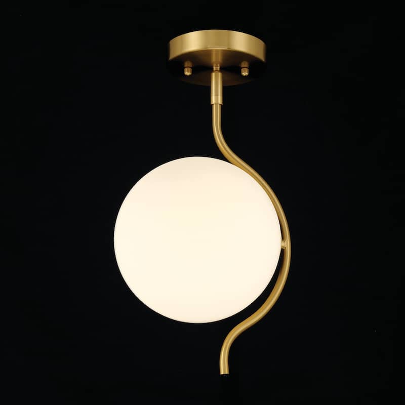 Acroma Modern Dimmable Glass Semi Flush Mount Ceiling Lighting