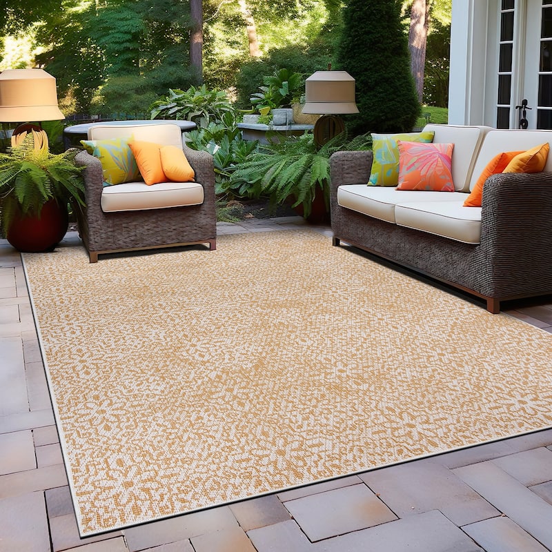 World Rug Gallery Contemporary Flowers Indoor/Outdoor Area Rug
