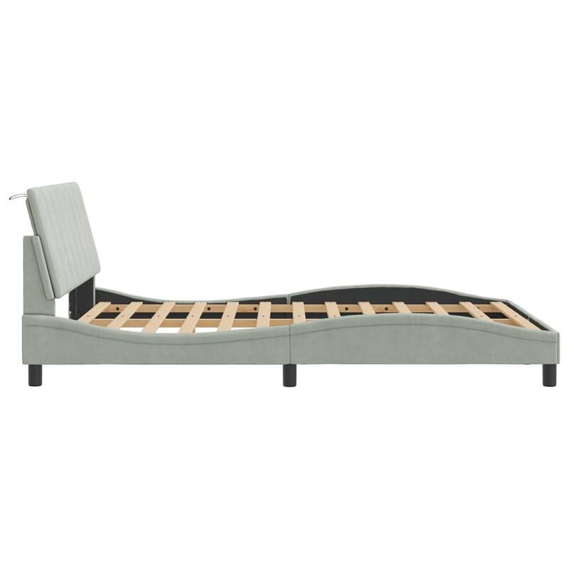 vidaXL Bed Frame with LED Lights Platform Bed Base Bedroom Furniture Velvet