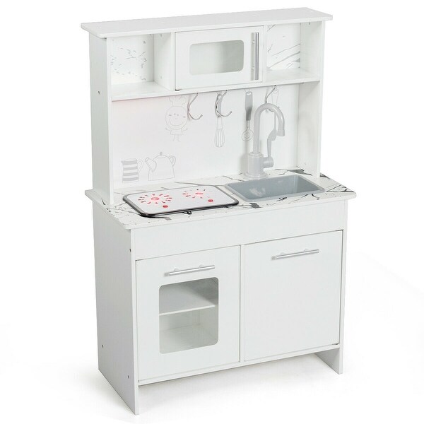 white wooden kids kitchen