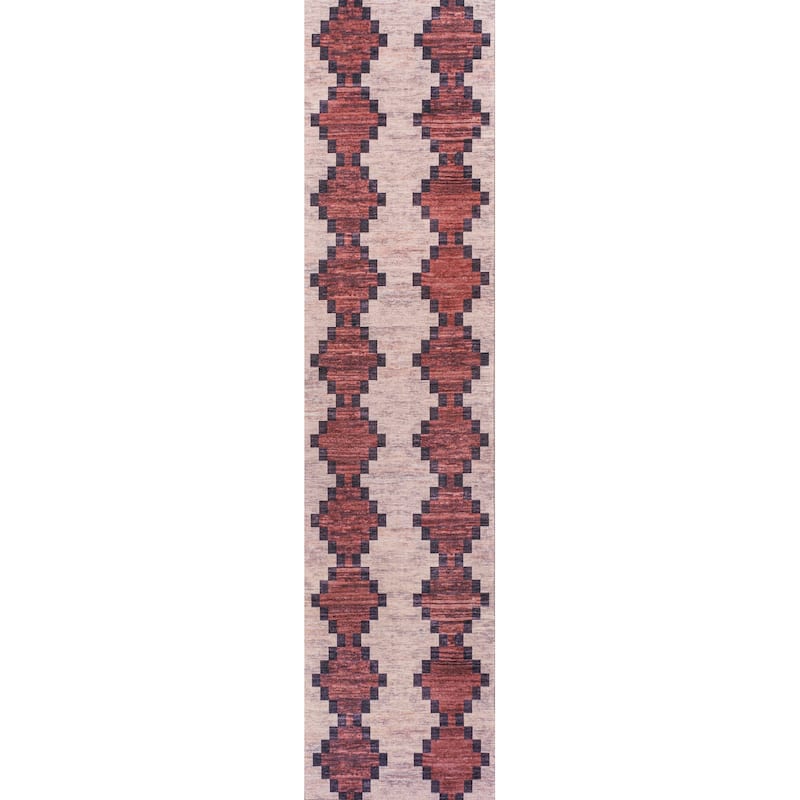 JONATHAN Y Siksak Bohemian Medallion Textured Weave Machine Washable Area Rug