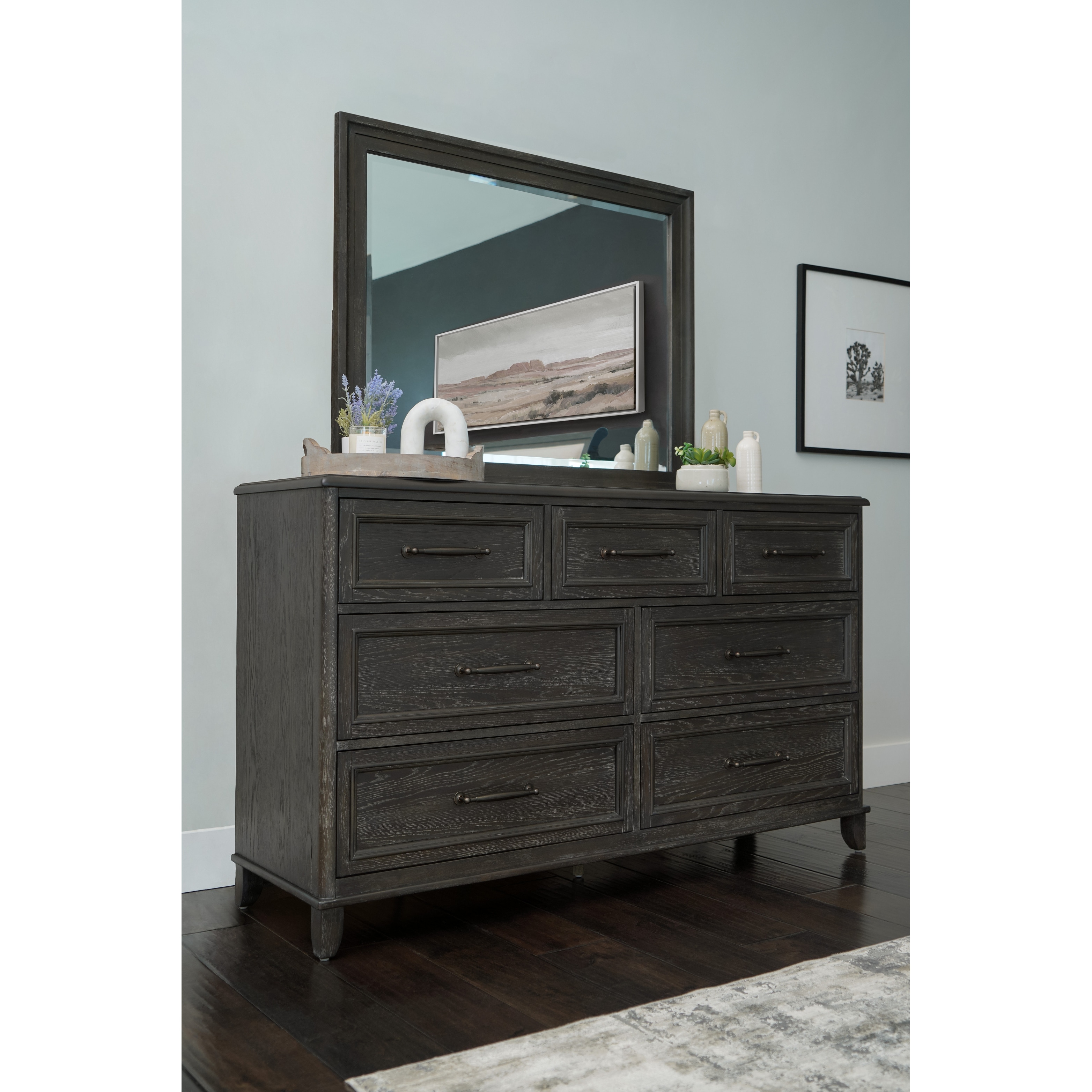 Abbyson Cindi Grey 7 Drawer Dresser