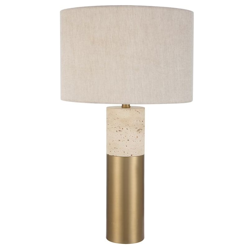 Uttermost Gravitas Elegant Brass & Stone Lamp - 16 W X 27.5 H X 16 D (in)