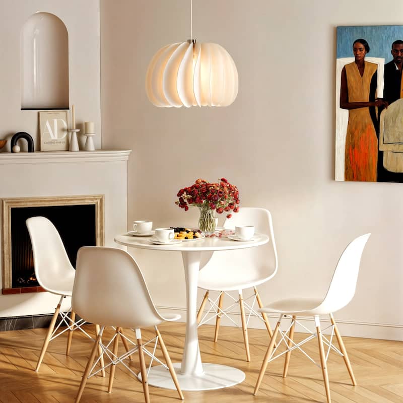 31.5-inch Pedestal Dining Table with Marble Accent Tabletop