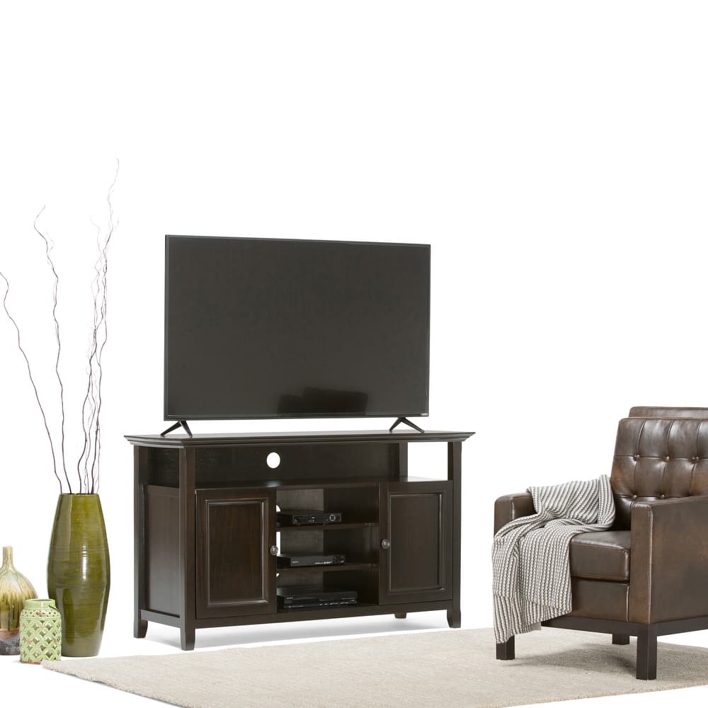 WYNDENHALL Halifax 54 inch Wide Solid Wood Transitional TV Stand - 54'' W x 18.9'' D x 31.9'' H