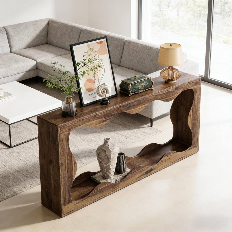 63" Modern Style Entryway Industrial Console Table