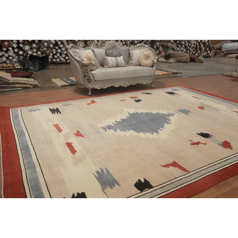 Vegetable Dye Wool Gabbeh Turkish Large Rug Handmade Wool Carpet - 14' 0'' X 10' 1''