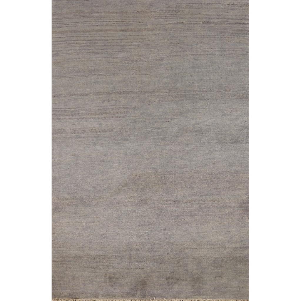 Hand Knotted Oriental 100% Wool Carpet Modern Modern Greys & Charcoal Gabbeh Area Rug - 4' 11'' X 3' 3''