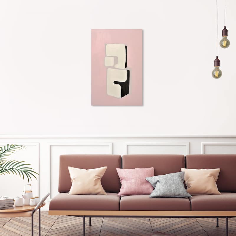 Wynwood Studio Canvas Abstract NFT Robot Pink and Light Pink Modern & Contemporary Wall Art Canvas Print