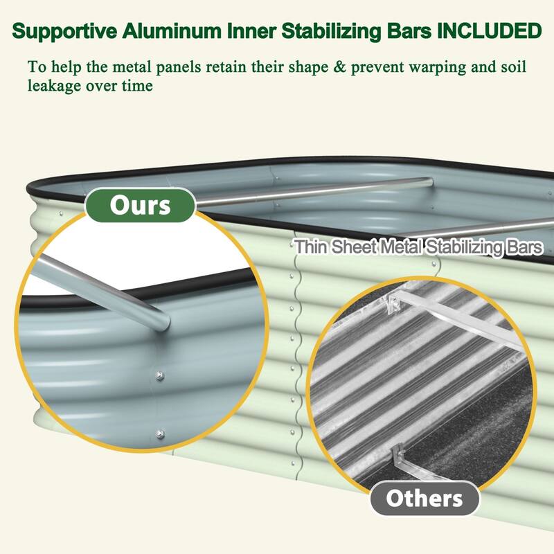 VEIKOUS 24''H Galvanized Raised Garden Bed, Durable Outdoor Planter Box with Rust-Resistant Steel