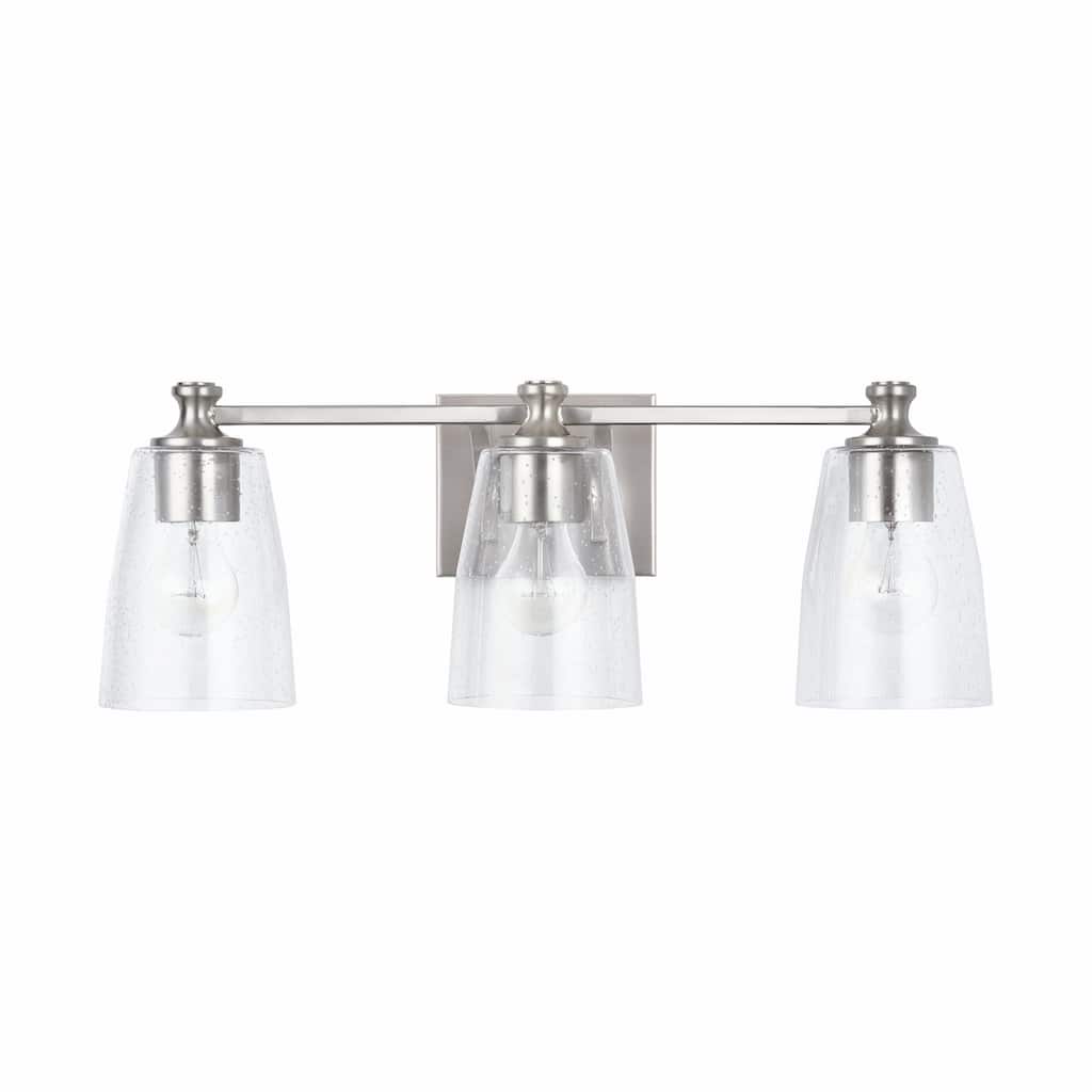Myles 3-light Bath/ Vanity Fixture w/ Clear Seeded Glass