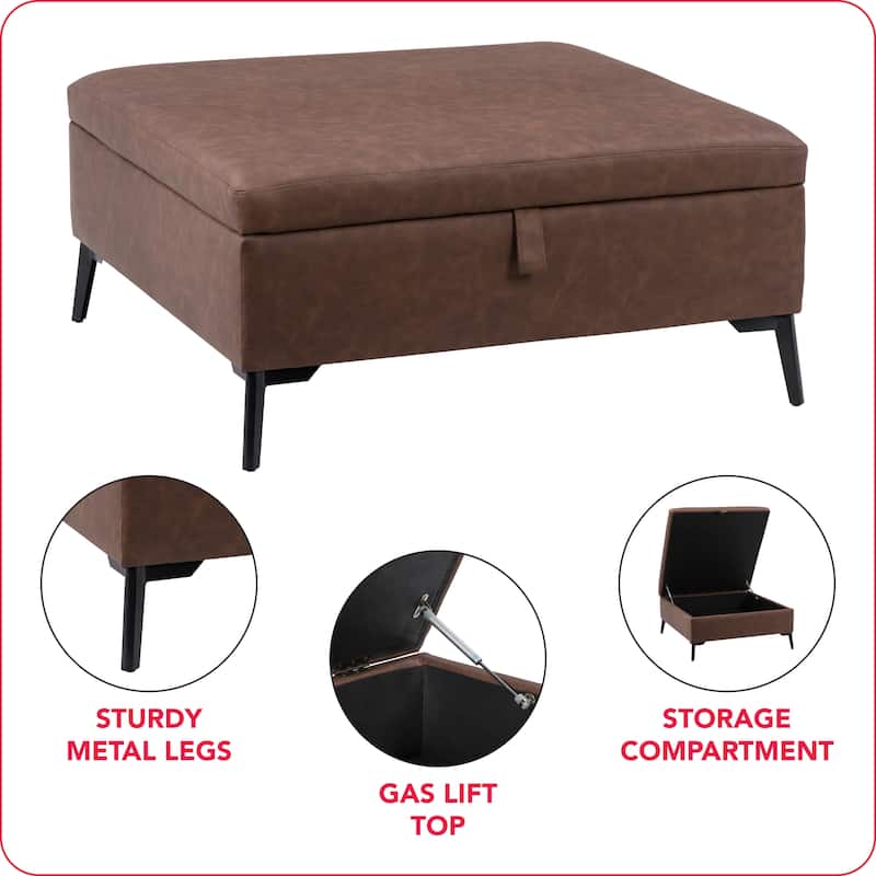 Linden Square Storage Ottoman