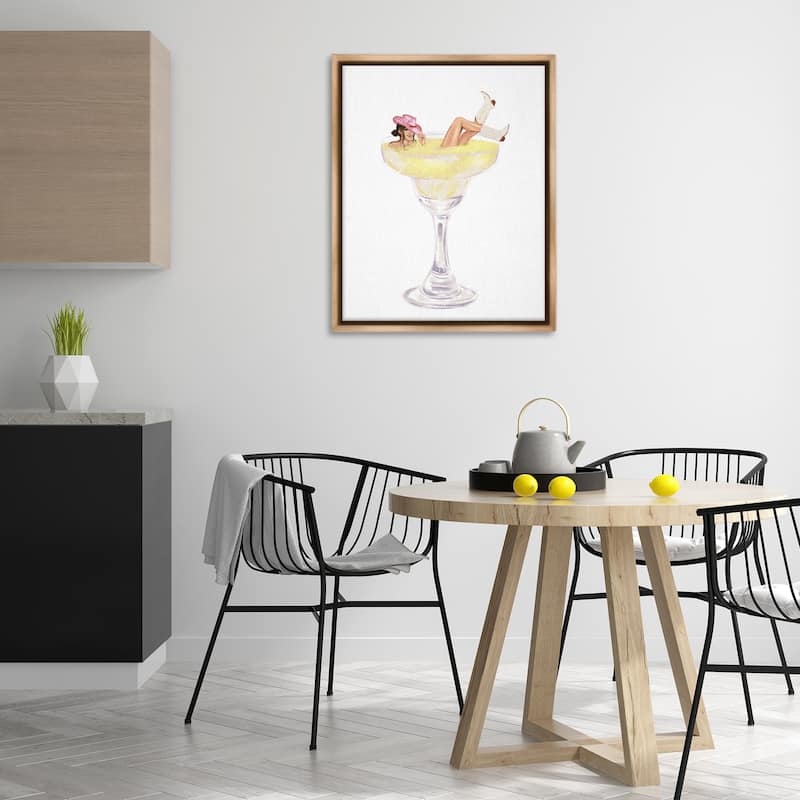 Stupell Glam Cowgirl in Margarita Framed Floater Canvas Wall Art Design By Ziwei Li
