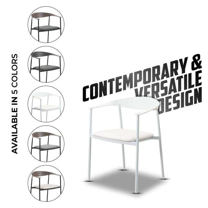 Leather Dining Chair with Stainless Steel Frame Set of 2 Kora Series