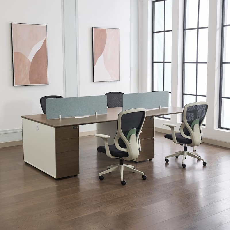 110" Wide 4 Person Attachable Workstation Desks Combination