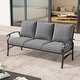 preview thumbnail 2 of 31, Outdoor Patio Metal 74" W Sofa/ 50" W Loveseat with Cushions