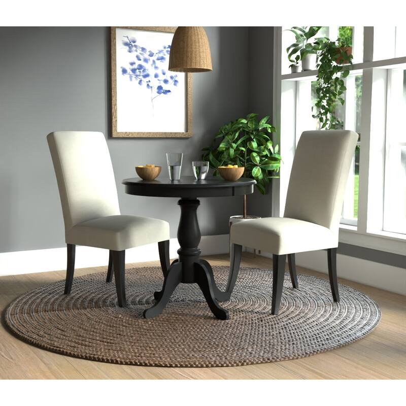 Round Dining Table with Pedestal Feet - 30" - Antique Black