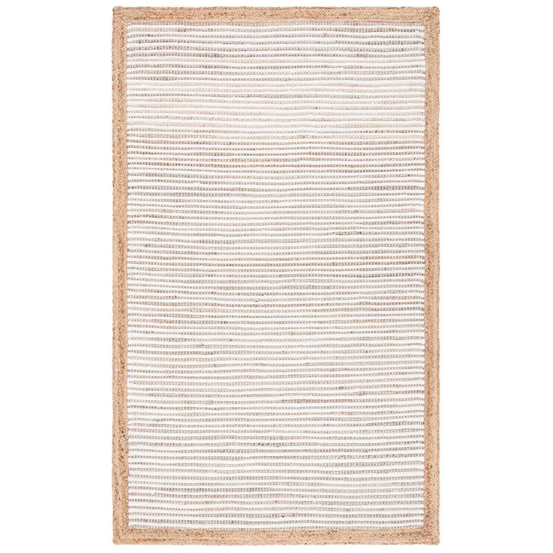 SAFAVIEH Handmade Natura Nevide Cotton & Jute Rug - 6' Square - Natural/Ivory