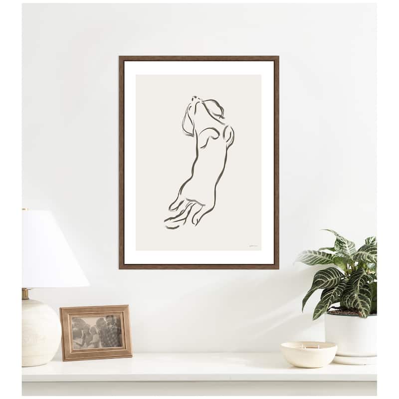 Kate and Laurel Dachshund Dog by Gabrielly Guedes Framed Canvas Wall Art Print