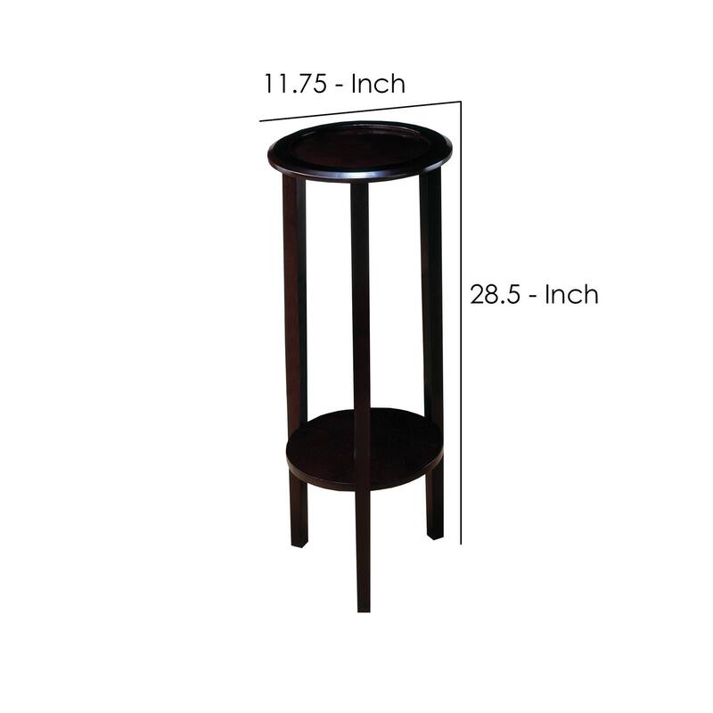 Elegant Plant Stand With Round Top, Brown