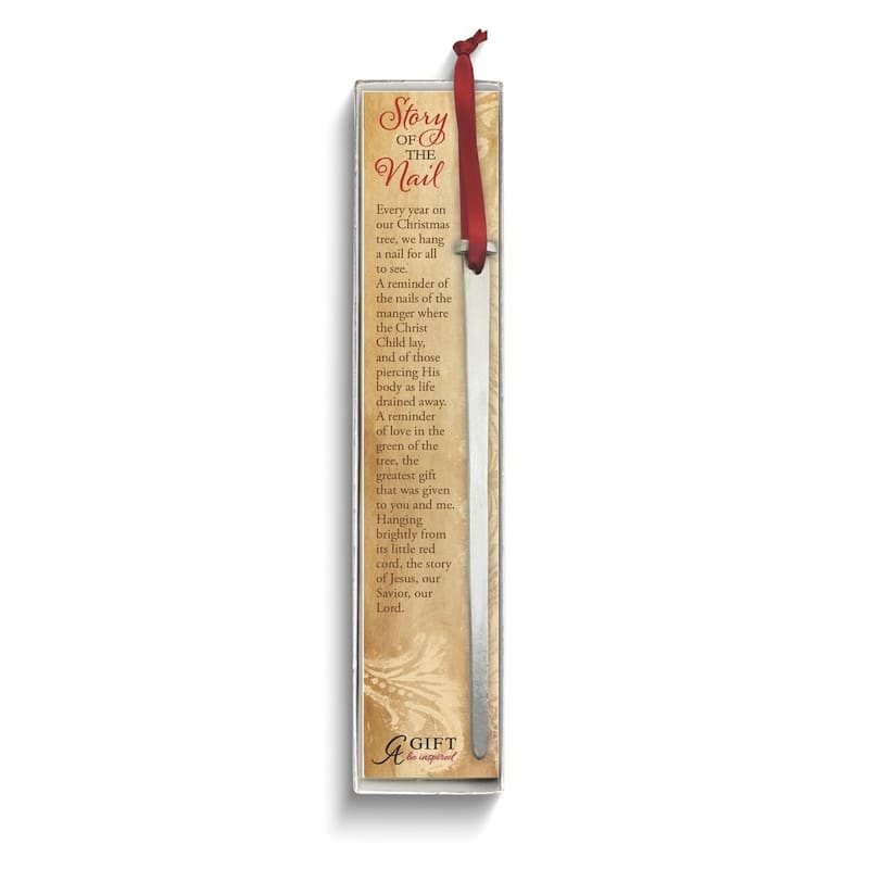Curata Story of The Nail Metal Ornament on Ribbon Gift Boxed with Card
