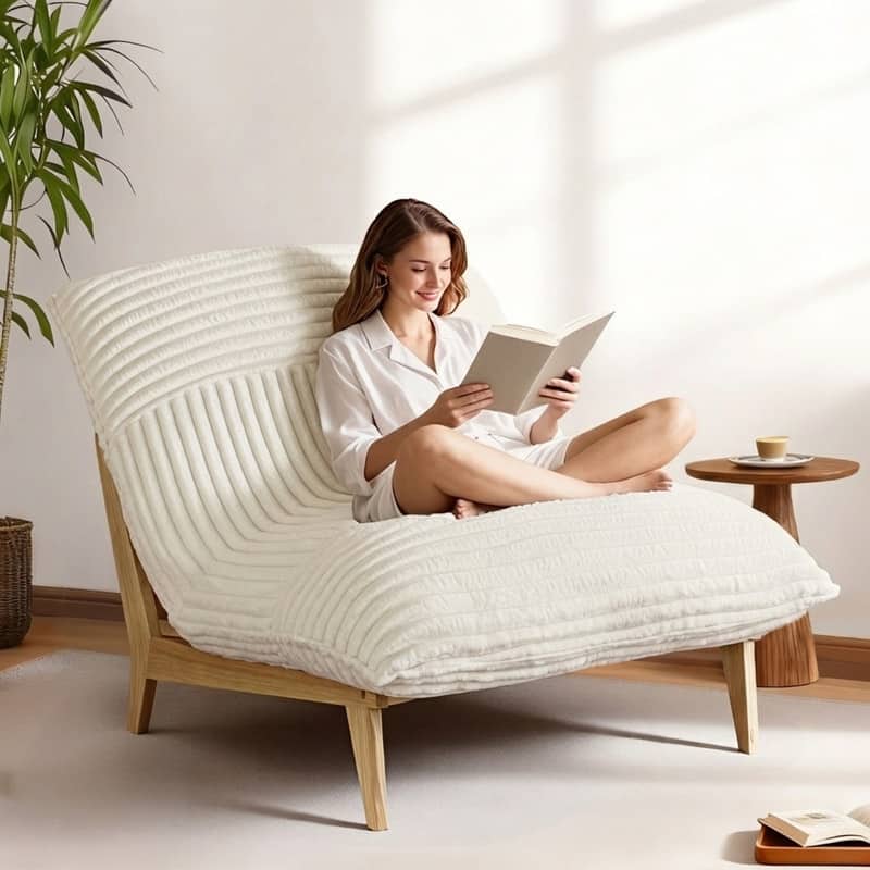 Spruce & Spring Oversized Lounge Accent Chair with Plush Cushions and Solid Wood Frame