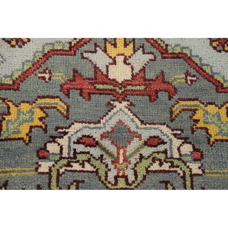 Animals Design Heriz Serapi Indian Area Rug Hand-Knotted Wool Carpet - 7'11" x 9'11"