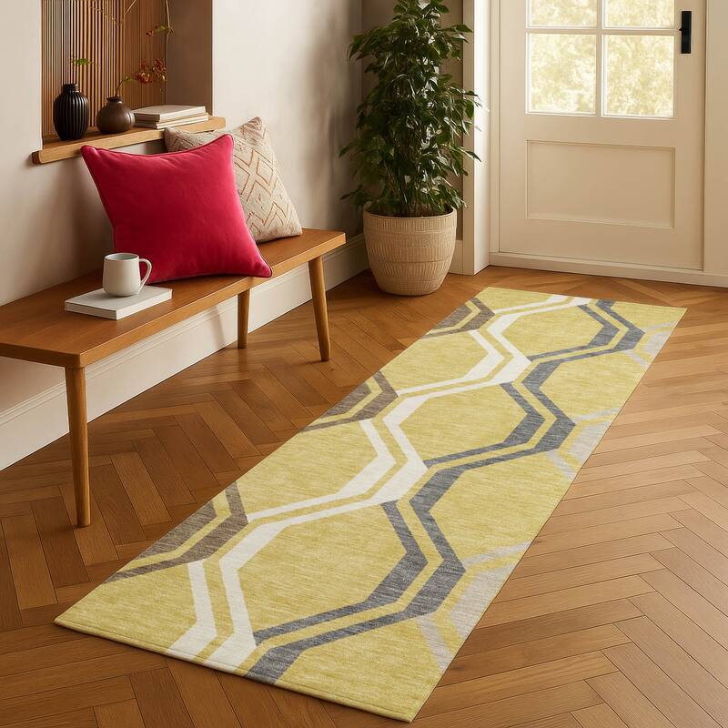 Machine Washable Indoor/ Outdoor Contemporary Dimensions Chantille Rug