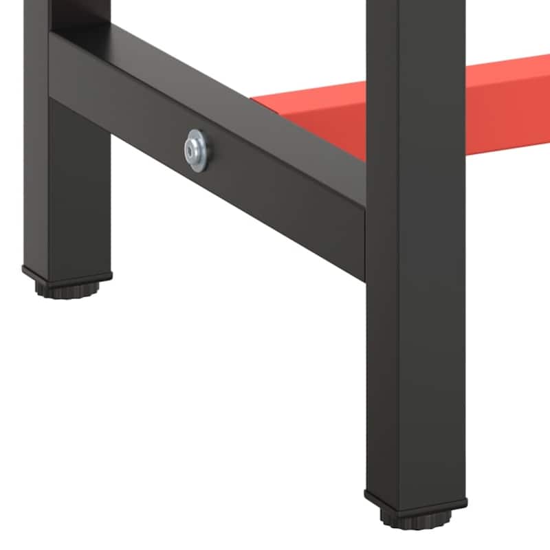 vidaXL Work Bench Frame Matte black and matte red Powder-coated metal - 19.7 x 27.6 x 31.1 in