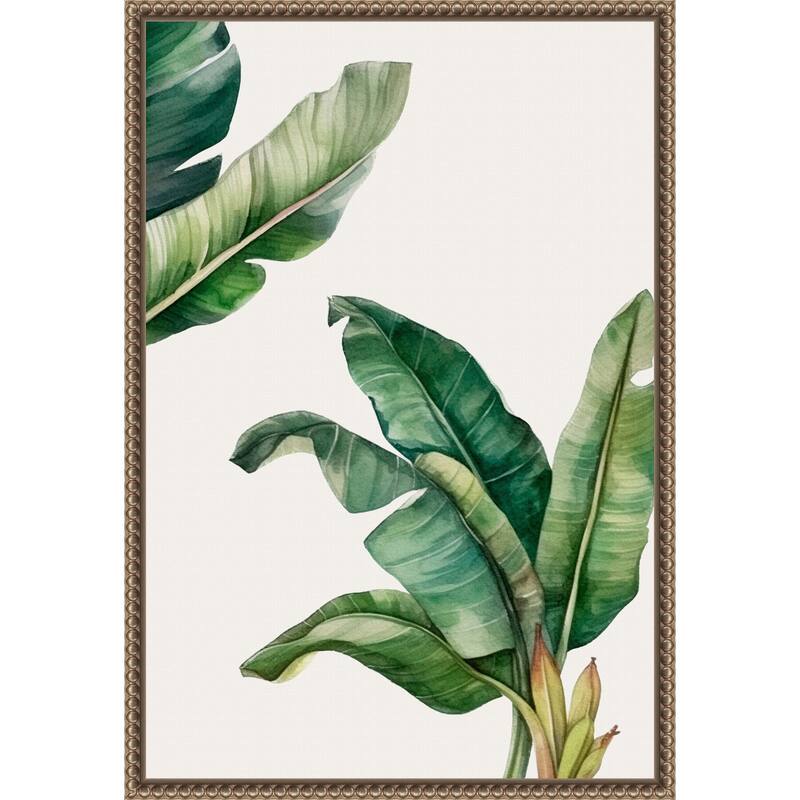 Green Leaves by Elizabeth C (16 x 23 in.), Framed Canvas Wall Art Print