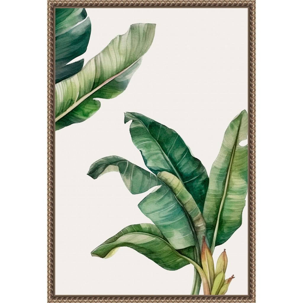 Green Leaves by Elizabeth C (16 x 23 in.), Framed Canvas Wall Art Print