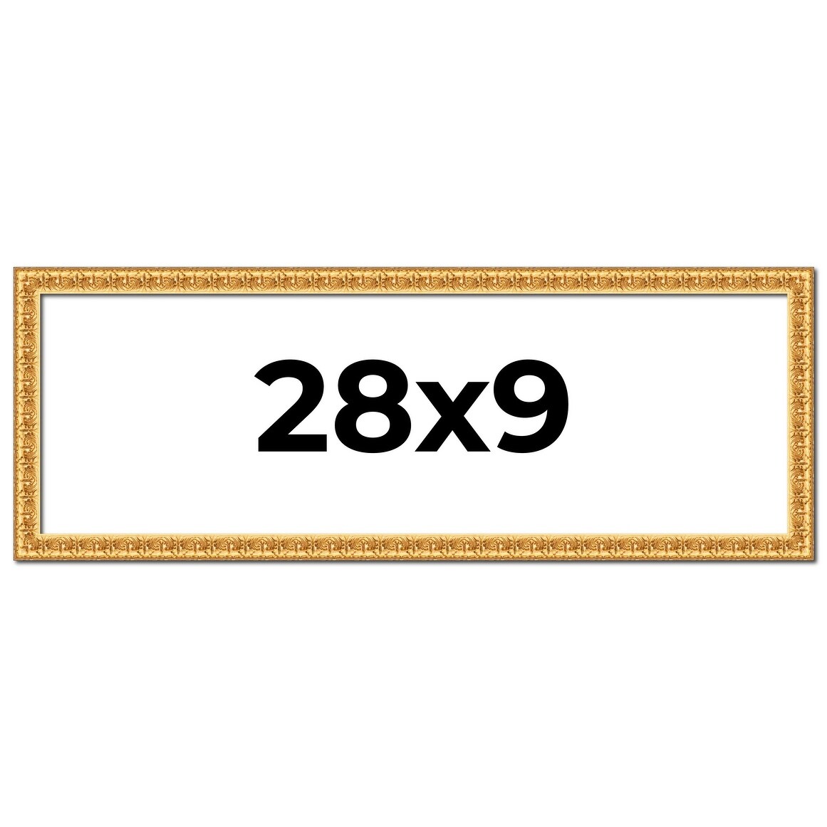 28x9 Frame Gold Real Wood Picture Frame Width 1 inches | Interior
