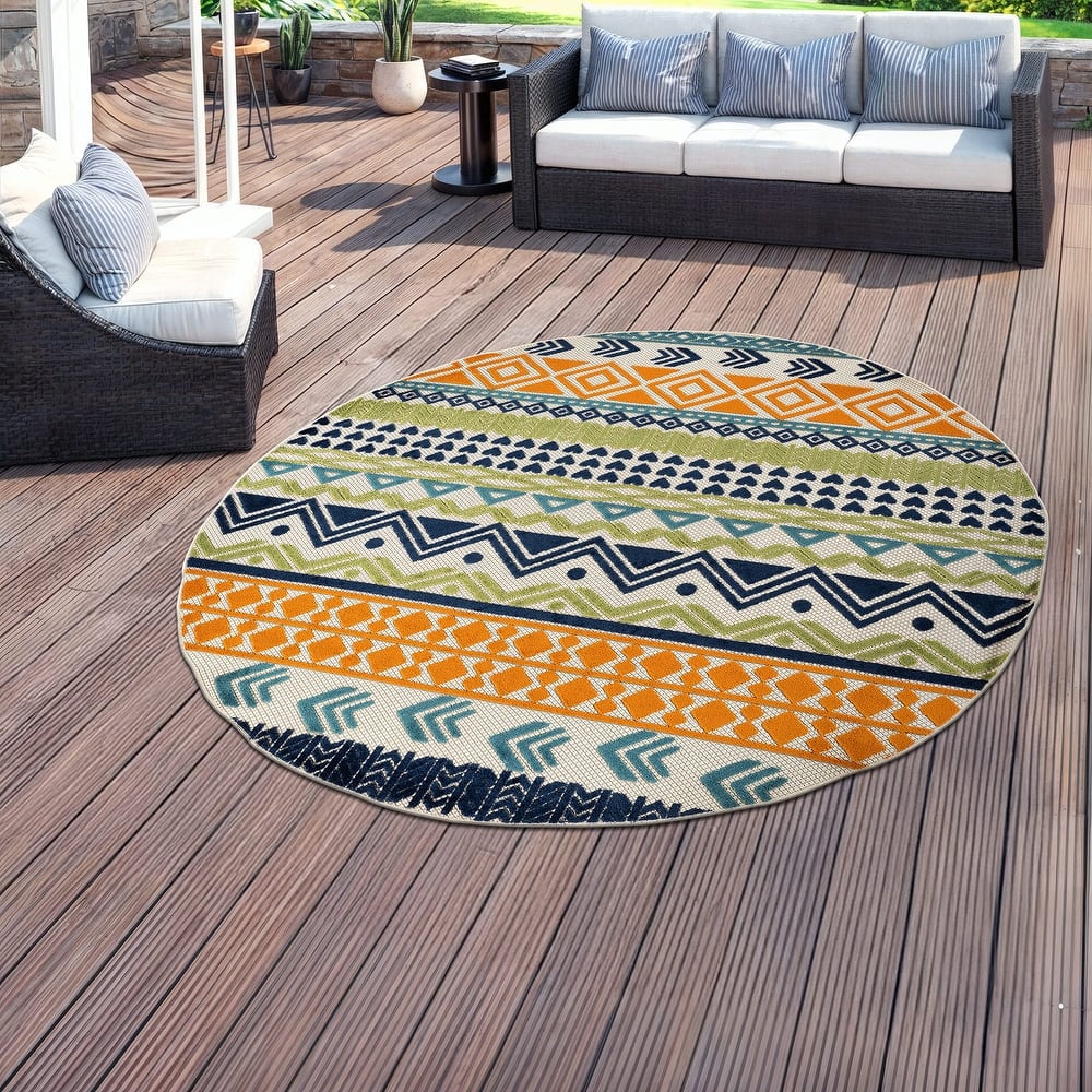 Ronda Contemporary Bohemian Indoor/Outdoor Area Rug