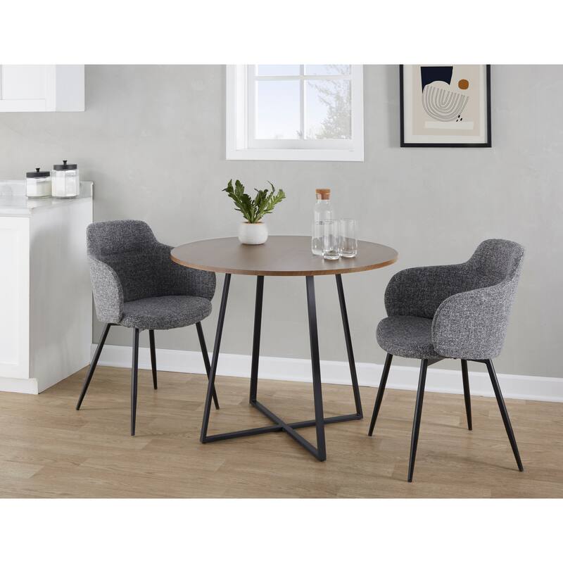 Porch & Den Pugo Canary Dining Table with Metal Trestle Base