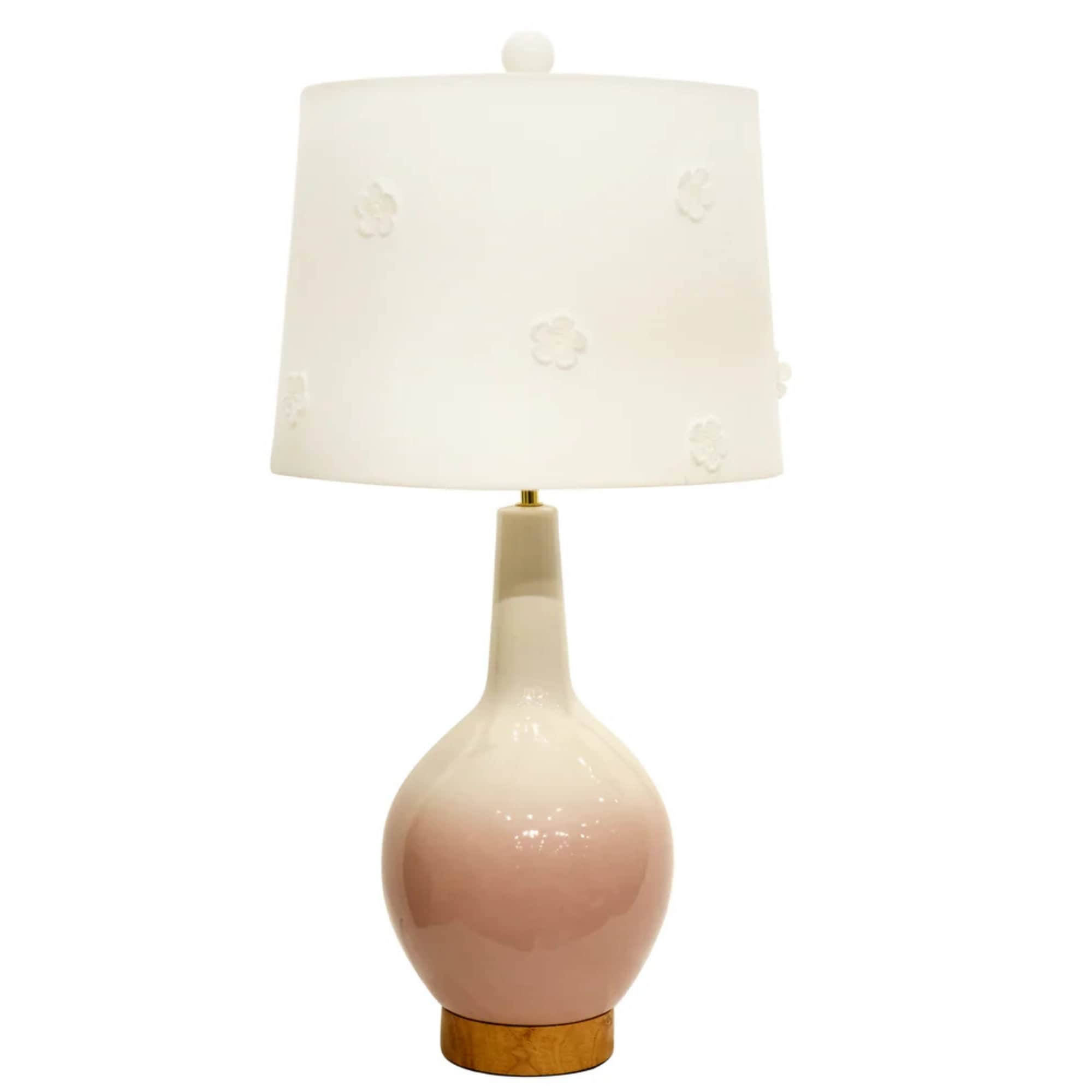 VNT Signature Ceramic Table Lamp with Fabric Shade, UL Listed