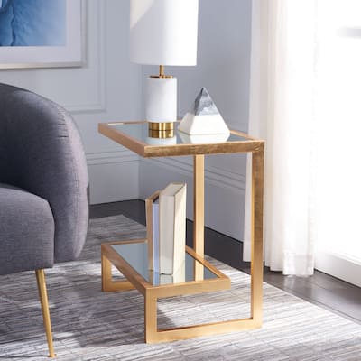 SAFAVIEH Treasures Cherie Gold/ Mirror Top Accent Table - 19.7" x 13.7" x 21.5" - 20Wx14Dx22H