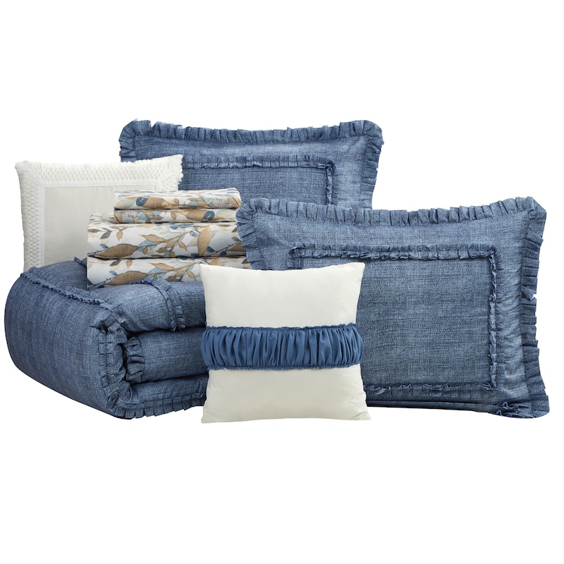Nanshing Freida 10 Piece Denim Comforter Set