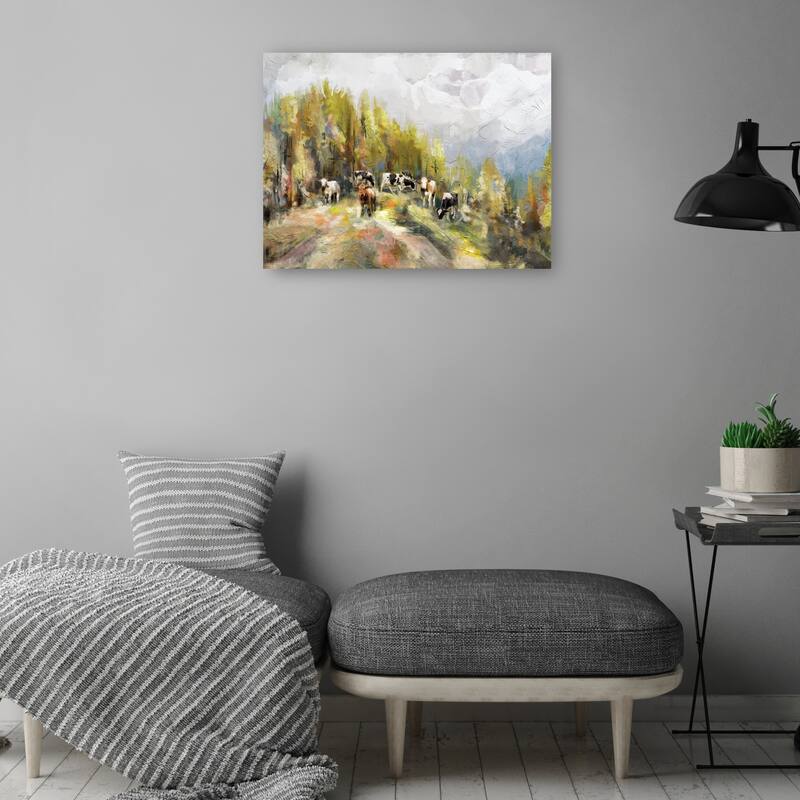 Hazy Grazing By Studio Arts Canvas Art Print