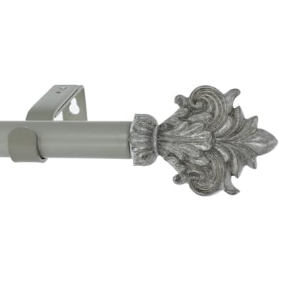 Meriville 1-Inch Diameter Single Window Curtain Rod, Acanthus Style II