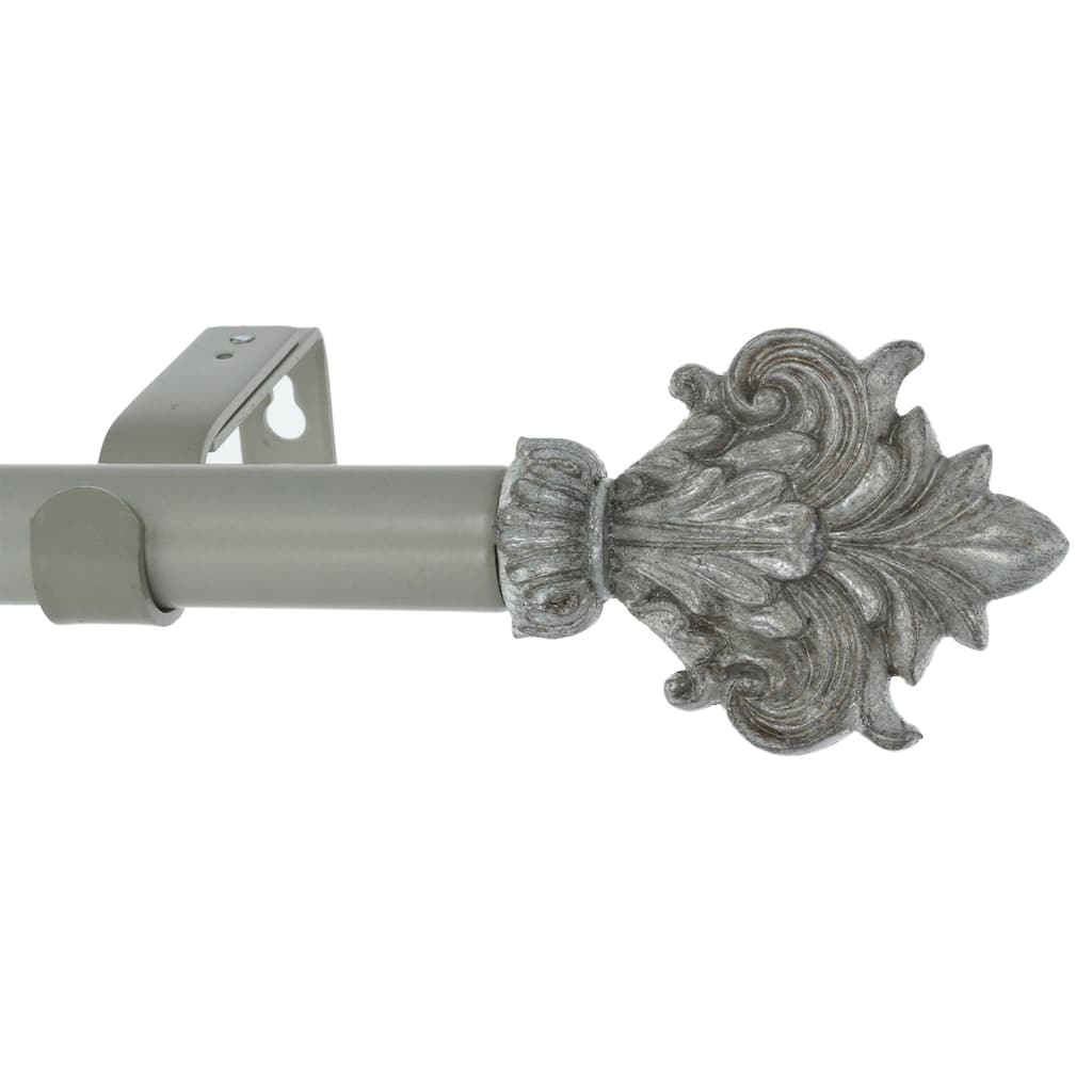 Meriville 1-Inch Diameter Single Window Curtain Rod, Acanthus Style II