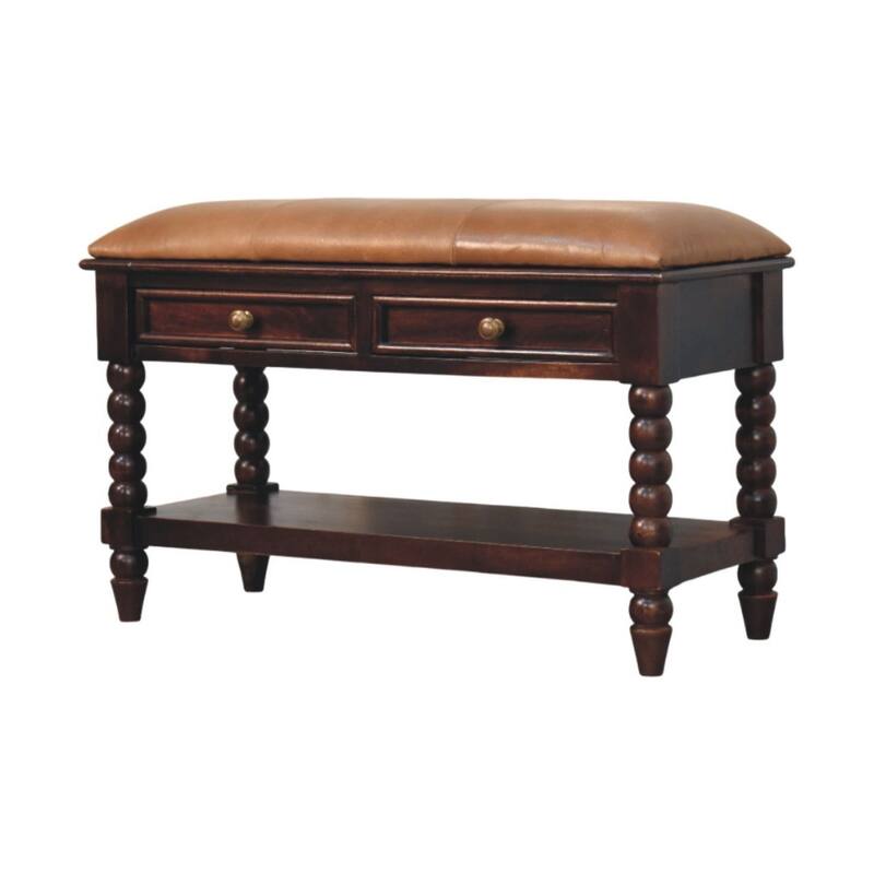 Artisan Furniture Solid Wood Barclay Storage Bench ,Brown
