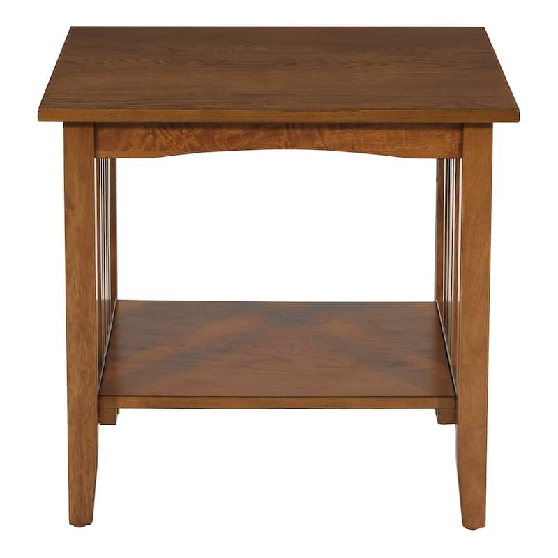 Porch & Den Clifton Mission Medium Oak Finish End Table