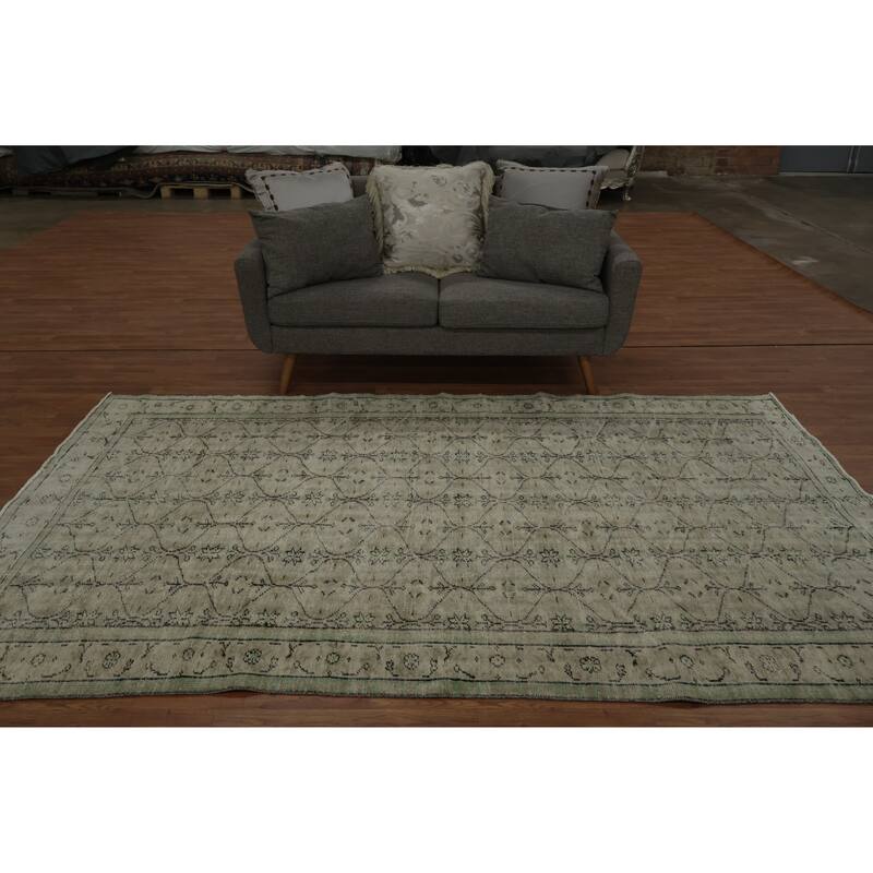 Hand Knotted Oriental 100% Wool Carpet Transitional Floral Beige & Ivories Anatolian Area Rug - 9' 5'' X 5' 11''