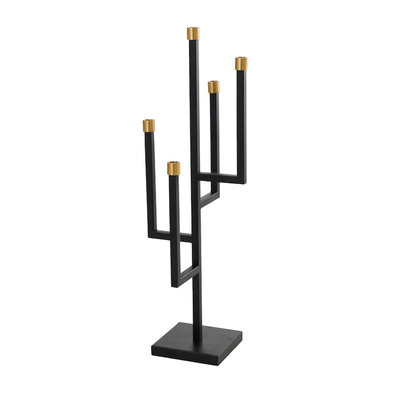 Black Metal 5 Candle Candelabra